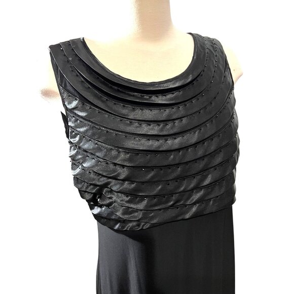 Satin Chic Bouncy Black Cocktail Dress Sz Medium (10/12) by Coldwater Creek Wome - Picture 9 of 10